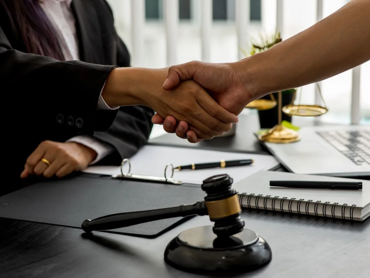 Parenting time lawyer meeting with a parent