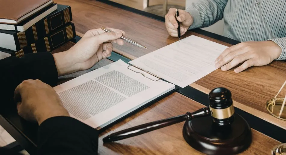 Attorney and client consulting about the father’s rights