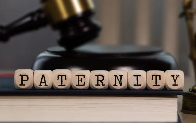 Paternity law concept with a gavel